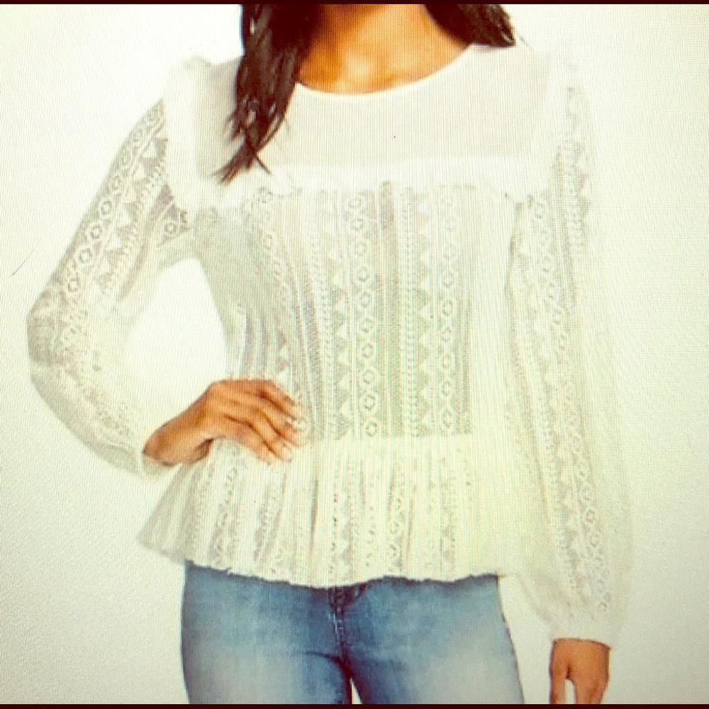 William Rast Ivory Christine Top In Large